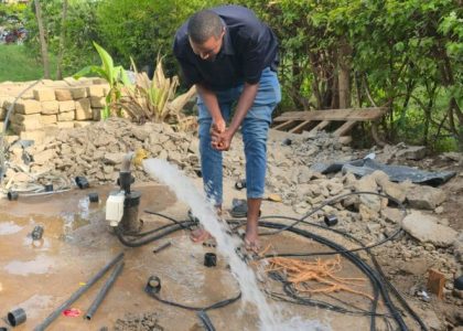 Borehole at Al-Falah Islamic Centre Isiolo producing fresh water